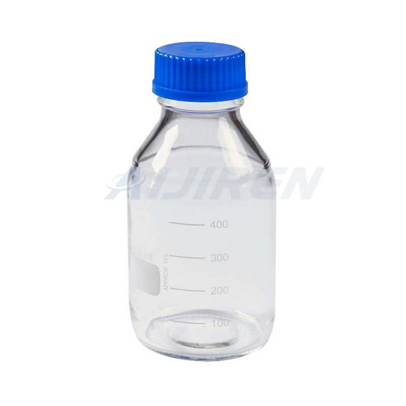 White Graduations  Borosilicate amber reagent bottle